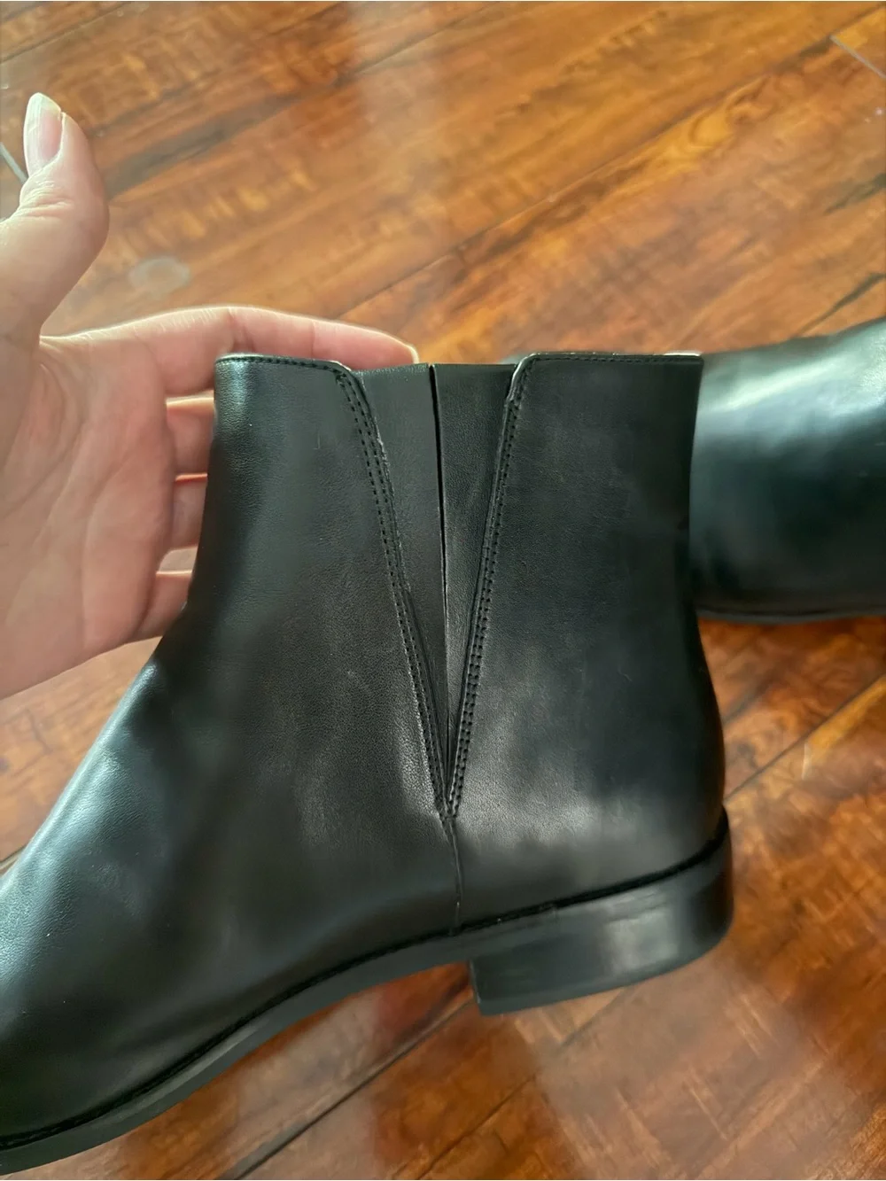 Michael Kors Black Leather Ankle Booties with Gold MK Zipper Charm